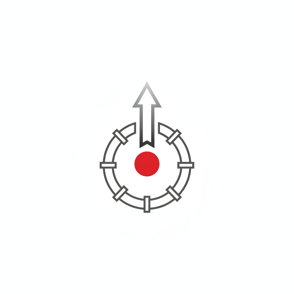 Logo PipeTop — une tuyauterie stylisée formant un point rouge, surmontée d'une flèche montante